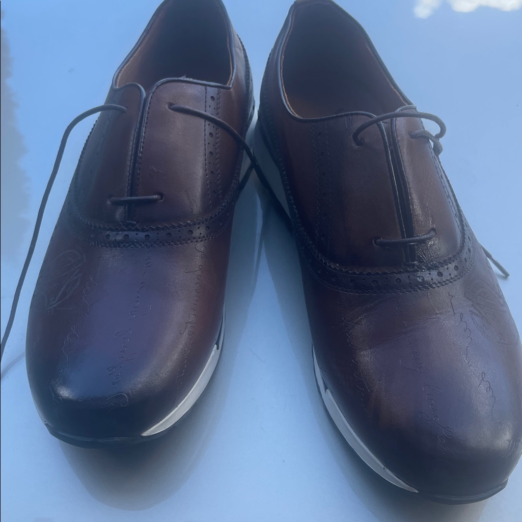 Ambition Ukanax Men's Brown Leather Dress Shoes Sneakers Sz 11 Us